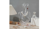 Mannequin Bust with Tray Glossy Jewelry Display Bust Necklace Holder with Base Multi-Functional for Vanity Table, Dresser