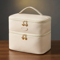 Lunch Box and Insulated Lunch Bags for Women, Pack of 2 Square Multi-layer Lunch Box Bag in PU Material, Large Capacity Picnic Bag, Cool Bag