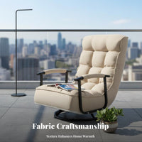 Adjustable Backrest Swivel Recliner Chair Padded Cushioning Reclining Armchair Ergonomic Design Single Sofa Convenient Side Pocket for Homebodies, Students, Bedroom, Living Room, Reading Nook, Home Theater