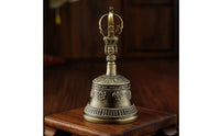 Tibetan Bell with Vajra Antique-Styled Bell with Vajra Handle Traditional for Practitioners, Collectors