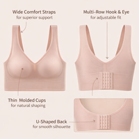 Bras for Women with Wide Shoulder Straps for Back Support, Full Coverage Non Wired with Adjustable Hook and Eye Closure