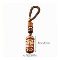 Red Enamel Engraved Charm Charm Gold-Tone Fittings Brass Charm Decorative Ornament for Car Keys, Bag, Keyring
