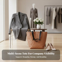 PP Woven Shopping Bag Customizable Brand Mark Woven Tote Bag Two Handles Heavy Duty Shopping Tote for Retailers, Women, Retail Stores, Home Storage