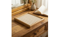 Band Display Tray with Grooves Grooved Jewelry Tray with Band Slots Padded for Jewelers, Collectors, Dressing Table, Boutique, Countertop
