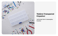 Clear Compartment Container Transparent Multi-Grid Organizer Case Dustproof Clear Divider Storage Container for Hobbyists, Craft Room