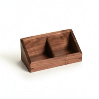 Desktop Organizer Solid Wood Wooden Storage Box Black Walnut Tabletop Box with Compartments for Desk, Counter, Reception Area