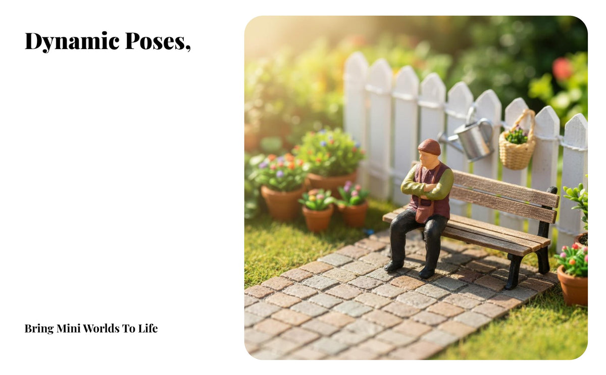 1:64 Scale Human Figure Highly Detailed 1:64 Scale Figure Tiny Landscape Decoration Realistic Features Miniature Scene