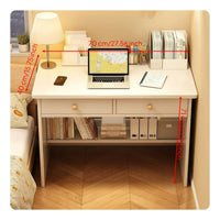 Space-Saving Design Small Study Desk Sturdy Construction Modern Student Desk Rounded Corners Workstation for Students, Bedroom