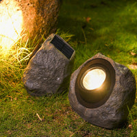 Easy Setup Solar Rock Light Weather Resistant Faux Rock LED Light Automatic On/deactivate for Courtyard, Lawn, Patio