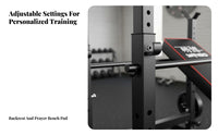 Multi-Functional Weight Bench with Squat Rack Space Saving Adjustable Squat Rack with Bench Heavy Duty All-in-Integrated Home Gym Anti-Slip Feet for Men, Bodybuilders