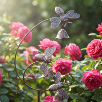 Garden Stake with Bells  Outdoor Garden Stake with Bells Pleasant Metal Yard Decor for Flower Beds