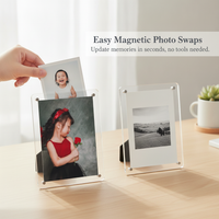 Acrylic Magnetic Photo Frame for 3-inch Instax Photos and Small Cards