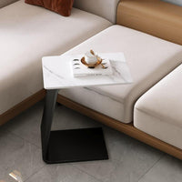 Slide-Under Design C-Shaped Snack Table Modern design C-Shaped Couch Table Movable Household Furniture Space-Saving for Apartment Dwellers, Home Workers, Homeowners, Small Spaces, Living Room, Bedroom