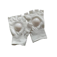 Ribbed Cuff Fingerless Gloves with Palm Pad Knit Lightweight Breathable for Cheerleaders, Cheerleading, Costumes