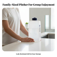 Water Carafe with Handle Leakproof Refrigerator Door Pitcher Airtight Fridge Door Water Jug for Families
