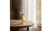 Decorative Pear Candle Holder Amber Candle Holder with Cylinder Sleeve Elegant Candlestick Clear for Brides, Dinner Party, Photo Photography, Wedding Reception