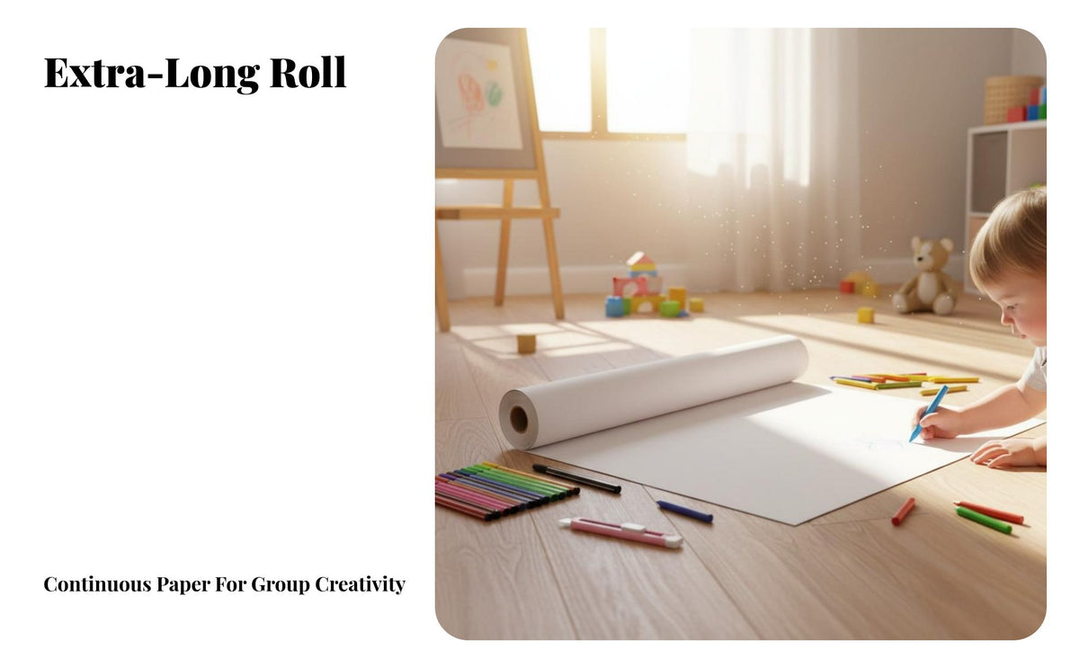 Thick Kids Drawing Paper Roll Even Surface Doodle Paper Roll Long-Lasting and Tear-Resistant Art Supplies for Toddlers, Teachers, Students, Kindergarten, Daycare, School, Home