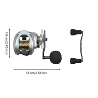 9+1 Bearings Metal Baitcasting Reel 16 Kg Drag Double-Handle Baitcasting Reel EVA Grip Round Baitcaster Compact