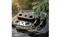 Gearbox Cooler Line Adapter Plate with Fittings 6AN Gearbox Cooler Line Adapter Plate with Gasket CNC-Machined Custom