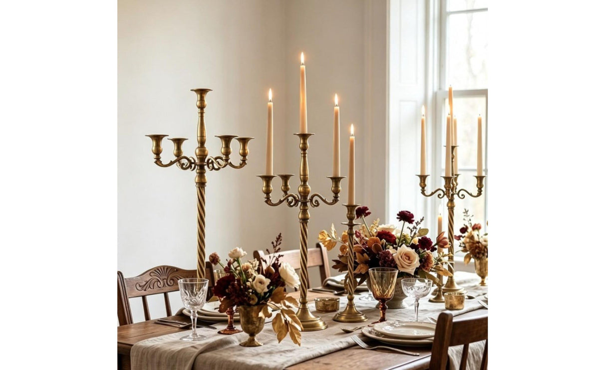 5 Arm Candelabra Gift Idea 5-Arm Candle Holder Weighted Base for Entryway