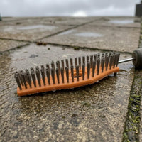 Orange Curved Base Grass Trimmer Cleaning Brush Sturdy Trimmer Head Brush Long-Lasting Steel Wire Heavy-Duty