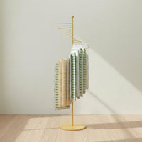 Wrought Iron Freestanding Scarf Display Multi-Layer Spiral Scarf Rack Space Saving Retail Fixture Stable Base for Boutique, Bedroom