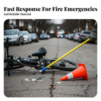Long Handle Fire Hook Strong Load-Bearing Electric Vehicle Pull Hook Sturdy Non-Conductive Pole for Firefighters, Parking Garages, Elevated Work