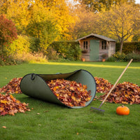 Garden Leaf Collection Bag Semicircular Foldable Leaf Bag Loop Handles Reusable Yard Waste Container