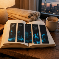 PVC Universe Roaming Series Bookmark Set - Sun, Moon, Stars, Clouds, Scenic Frosted Transparent Bookmarks