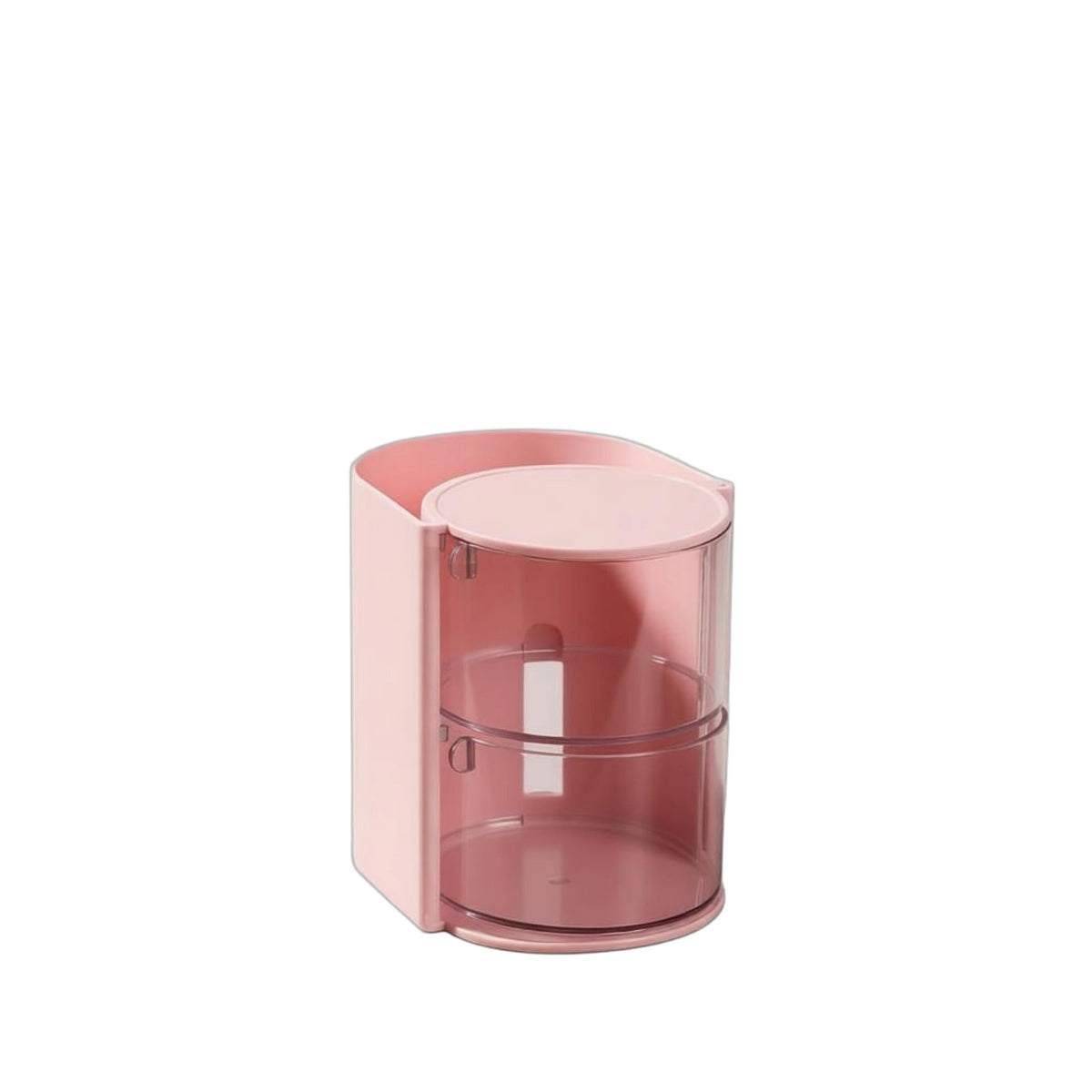 Dustproof Makeup Sponge Organizer Multi-Functional Rotating Makeup Brush holder High Capacity Dressing Table Organizer Tool Container