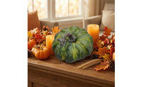 Artificial Foam Pumpkin Ribbed Pumpkin with Stem Textured Display Pumpkins Faux for Autumn, Halloween, Tabletop