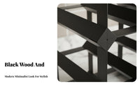 Wood and Metal Beverage Rack Space Saving Freestanding Beverage Rack Sturdy Construction Bar Furniture for Entertainers, Adults, Kitchen, Dining Room