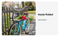 Rust-Resistant Electric Bike Basket Easy Installation Rectangular Wire Bike Basket Heavy Duty for Grocery Runs