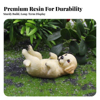 Golden Retriever Puppy Statue Micro Landscape Decor Golden dog Statue Cute Realistic animal Figurine for Hobbyists, Kids, Desk, Office, Terrarium