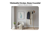 Minimalist Design Single Garment Rack with Shelf Freestanding Clothes Stand Space-Saving Storage Furniture Easy Assembly for Apartment Dwellers, Students, Renters, Living Room, Bedroom, Entryway, Closet