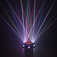 Multi-Lens Moving Head Light with 6 Arms Rotating Moving Head Stage Light Compact Multifunctional for Clubs