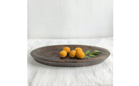 Oval Wooden Tray Handcrafted Oval Serving Tray Platter with Raised Edge for Coffee Table