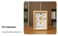 Framed Crystal Art Ready to Hang Stone Wall Decor Versatile Display Crystal Grid Frame for Meditation Practitioners, Mindfulness Enthusiasts, Altar