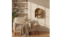 Rattan-Look Woven Storage Rack Rustic Paper Rope Shelf Lightweight Wall Rack with Divider Space-Saving for Entryway, Bedroom, Home Office
