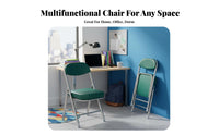 Foldable Padded Folding Chair Space-Saving Metal Frame Folding Chair No Assembly Required Portable Seat Strong Load-Bearing for Office Workers, Homeowners, Meeting Room, Conference Hall, School, Events