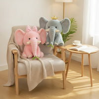 Soft Toy Elephant with Leaf Fuzzy Elephant Pillow Cute for Playroom, Baby