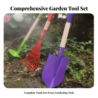 4 Pieces 4 Piece Kids Shovel and Rake Set Detachable Design Children's Shovel and Rake Set Metal Tool Head Garden Tools Easy