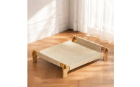 Woven Elevated Feline Bed Low-Height Sisal Feline Bed Rectangular Pet Furniture Breathable