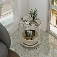 Mobile 2-Tier Rolling Mobile Two-Tier Trolley Space-Saving Design 2-Tier Rolling Trolley Versatile Use Side Table Lockable Casters for Apartment Dwellers, Homeowners, Students, Living Room, Bedroom, Small Areas, Balcony