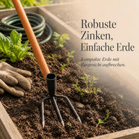 Heavy-Duty Steel Garden Rake for Tilling and Loosening Soil