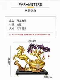 Luxury Purple East Wind Money Tree Deer Figurine for Living Room, Office, Wine Cabinet, TV Cabinet, New Home Decor