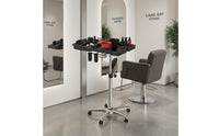 Rolling Salon Tray Cart Bowl Slots Height Adjustable Trolley Top Professional Storage for Stylists
