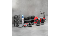 12 Pieces Miniature Repair Shop Set Realistic 1:64 Scale Garage Set Display Scene Props for Hobbyists, Photo Scenes