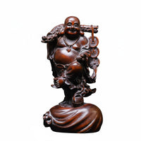 Maitreya Buddha Statue Solid Wood Boxwood Buddha Carving Collectible Ornament for Collectors