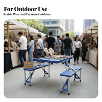 Heavy Duty Portable Outdoor Dining Set High Load Capacity All-in-Single Camping Table Set Non-Slip Feet Briefcase Folding Table Aluminum Frame for Picnickers, Families, Tailgaters, Picnics, Beach, Travel, Road Trip
